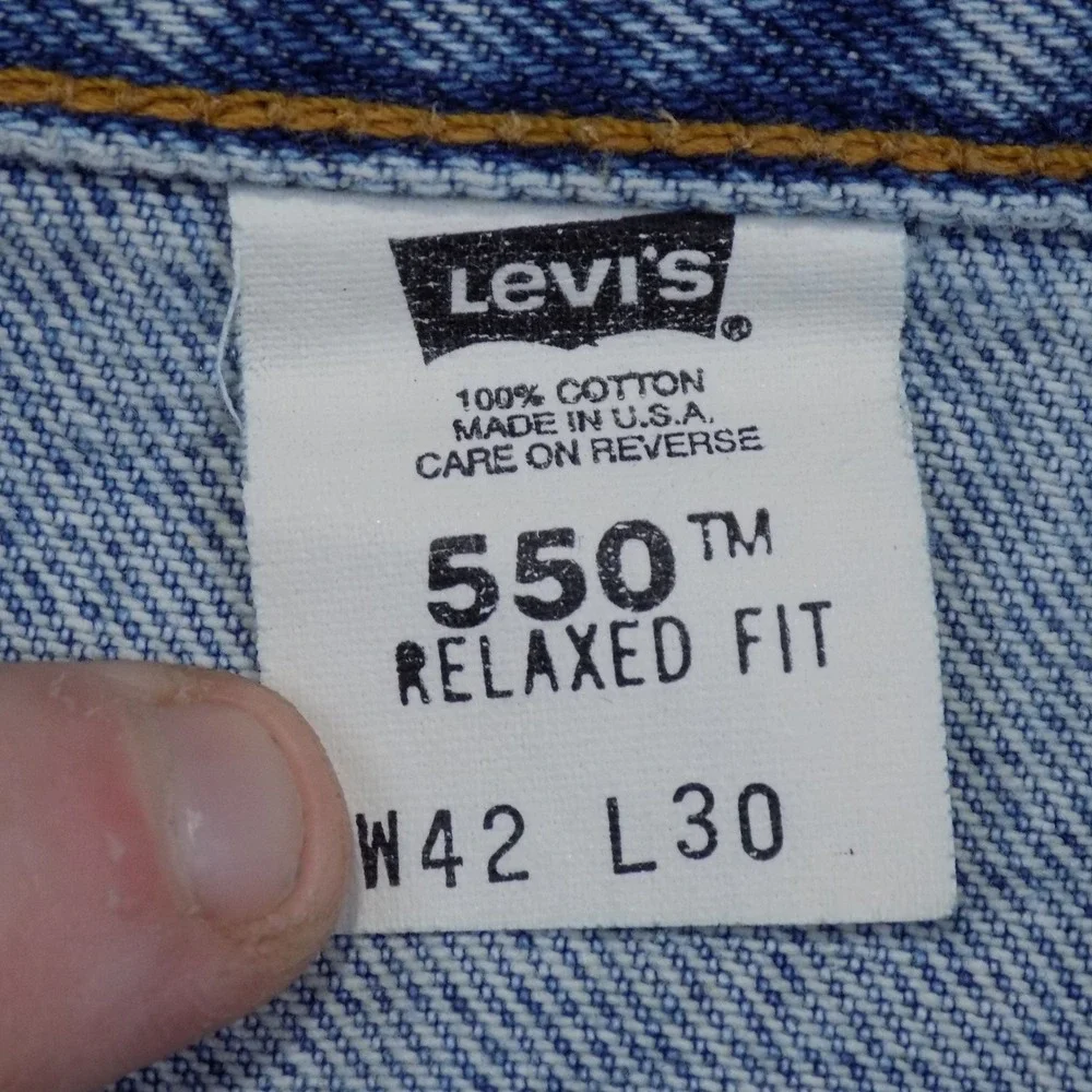 Vintage 90's Levi's 550 Relaxed Fit Jeans Mens 42x30 Blue Made in USA EUC